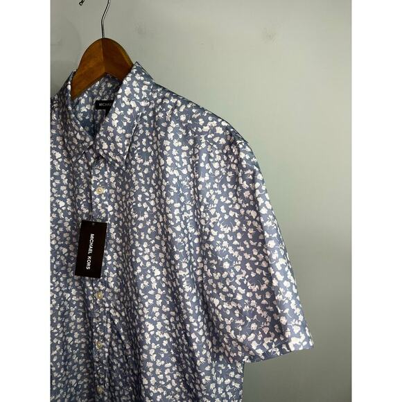 Blue Floral New Micheal Kors Slim fit button down Size Large - Picture 5 of 6